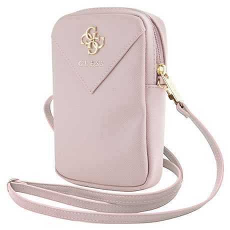 Geanta Guess Universal Phone Pouch Zip Triangle 4G (GUWBZPGSTEGP), Universal, Adjustable Strap, Zip Closure, Roz