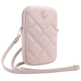 Geanta Guess Universal Phone Pouch Zip Quilted 4G (GUWBZPSQSSGP), Universal, Adjustable Strap, Zip Closure, Roz