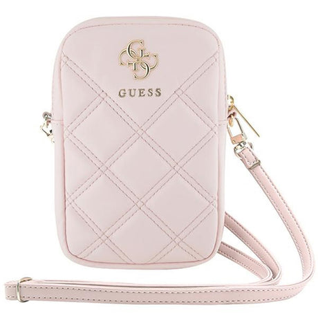 Geanta Guess Universal Phone Pouch Zip Quilted 4G (GUWBZPSQSSGP), Universal, Adjustable Strap, Zip Closure, Roz