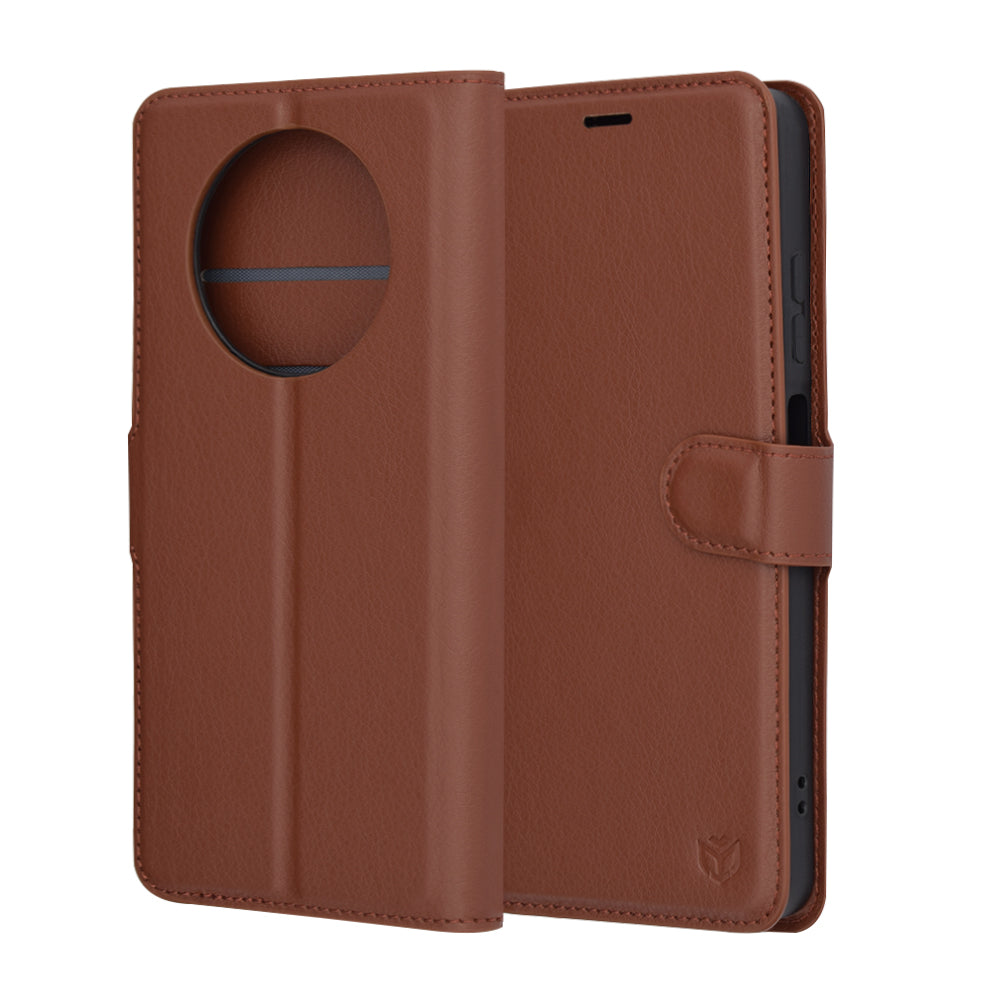 Husa de protectie Techsuit Leather Folio compatibil cu Realme 12 / 12x, Maro