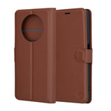 Husa de protectie Techsuit Leather Folio compatibil cu Realme 12 / 12x, Maro
