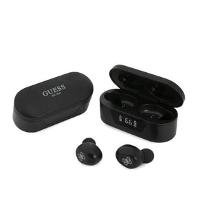 Casti Guess (GUTWST31EK), Bluetooth 5.0, TWS, USB-C, with LED Display, Docking Station, IPX4, Negru