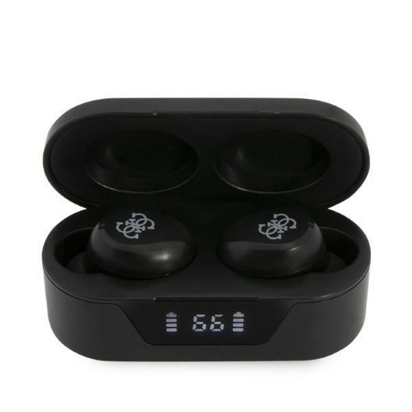 Casti Guess (GUTWST31EK), Bluetooth 5.0, TWS, USB-C, with LED Display, Docking Station, IPX4, Negru