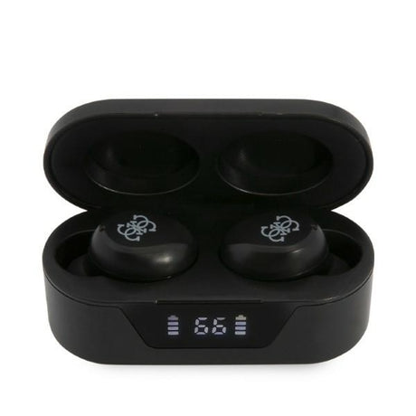 Casti Guess (GUTWST31EK), Bluetooth 5.0, TWS, USB-C, with LED Display, Docking Station, IPX4, Negru