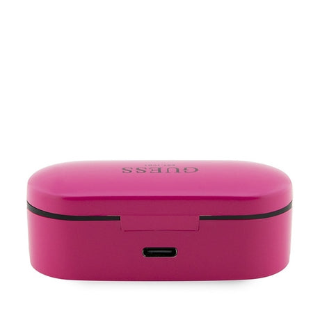 Casti Guess (GUTWST31EM), Bluetooth 5.0, TWS, USB-C, with LED Display, Docking Station, IPX4, Magenta