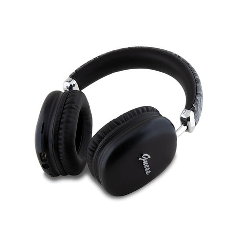 Casti Guess Wireless GCUBE Metallic Script Logo (GUBHK1GCTCSK), Over-ear Headset, Bluetooth 5.3, 400mAh, Negru