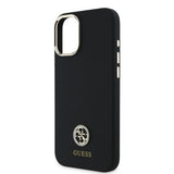 Husa de protectie Guess Silicone Logo Strass 4G (GUHCP16SM4DGPK) compatibil cu iPhone 16, Negru
