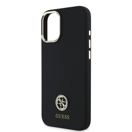 Husa de protectie Guess Silicone Logo Strass 4G (GUHCP16SM4DGPK) compatibil cu iPhone 16, Negru