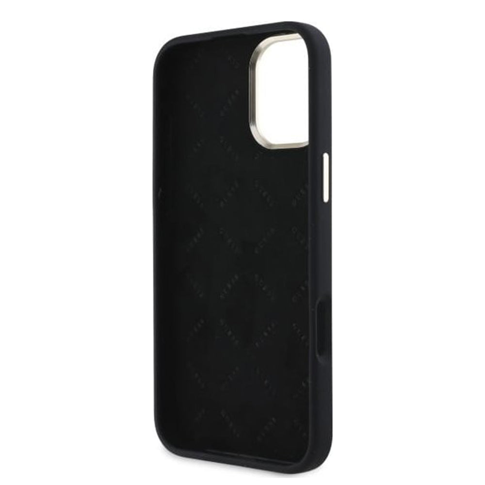Husa de protectie Guess Silicone Logo Strass 4G (GUHCP16SM4DGPK) compatibil cu iPhone 16, Negru