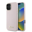 Husa de protectie Guess Silicone Script Metal Logo & Frame (GUHCP16MSMBSLP) compatibil cu iPhone 16 Plus, Roz