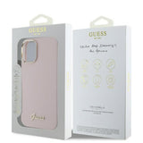 Husa de protectie Guess Silicone Script Metal Logo & Frame (GUHCP16MSMBSLP) compatibil cu iPhone 16 Plus, Roz