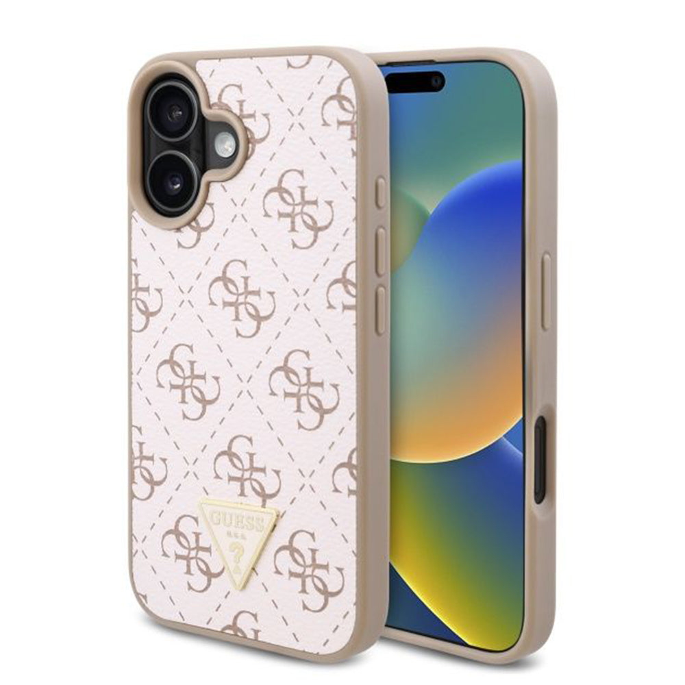 Husa de protectie Guess Hardcase 4G Triangle Metal Logo (GUHCP16MPG4GPH) compatibil cu iPhone 16 Plus, Alb