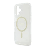 Husa de protectie Guess IML Glitter Circle MagSafe (GUHMP16SHFGERET) compatibil cu iPhone 16, Transparent