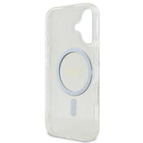 Husa de protectie Guess IML Glitter Circle MagSafe (GUHMP16SHFGERET) compatibil cu iPhone 16, Transparent