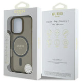 Husa de protectie Guess IML Glitter Circle MagSafe (GUHMP16LHFGEREK) compatibil cu iPhone 16 Pro, Negru