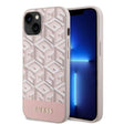 Husa de protectie Guess GCube Stripes MagSafe (GUHMP14SHGCFSEP) compatibil cu iPhone 14, Roz