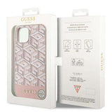 Husa de protectie Guess GCube Stripes MagSafe (GUHMP14SHGCFSEP) compatibil cu iPhone 14, Roz