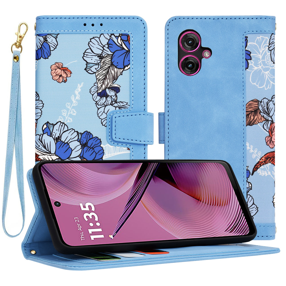 Husa de protectie Techsuit FlipCraft compatibil cu Motorola Moto G55, Vibrant Blue