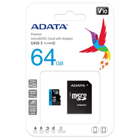 Adata MicroSDXC 64 GB memóriakártya, fekete