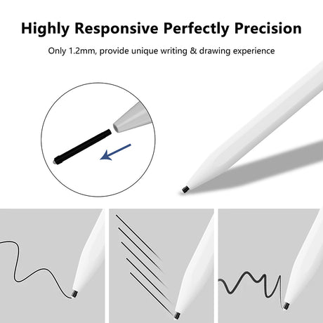 Stylus Techsuit Stylus Pen (A580S), for iPad, Bluetooth, Type-C, 130mAh, 5V, Palm Rejection, Microsoft Nib, Mute Writing, Alb