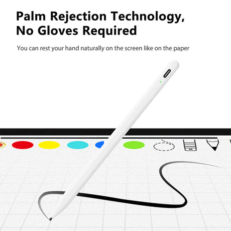 Stylus Techsuit Stylus Pen (A580S), for iPad, Bluetooth, Type-C, 130mAh, 5V, Palm Rejection, Microsoft Nib, Mute Writing, Alb