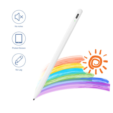Stylus Techsuit Stylus Pen (A580S), for iPad, Bluetooth, Type-C, 130mAh, 5V, Palm Rejection, Microsoft Nib, Mute Writing, Alb