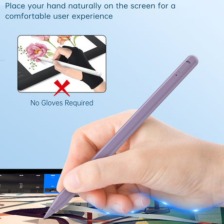 Stylus Techsuit Stylus Pen (AC10SH), for iPad, Bluetooth, Type-C, 125mAh, Palm Rejection, Replaceable Apple Nib, Lily White