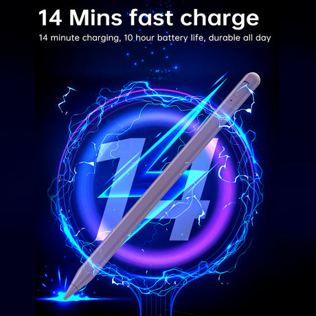 Stylus Techsuit Stylus Pen (AC10SH), for iPad, Bluetooth, Type-C, 125mAh, Palm Rejection, Replaceable Apple Nib, Lily White