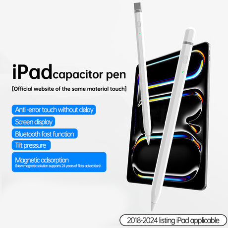 Stylus Techsuit Stylus Pen (AP01 Pro), for iPad, Bluetooth, Type-C, Palm Rejection, Tilt Pressure Sense, 125mAh, Alb