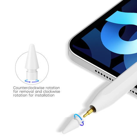 Stylus Techsuit Stylus Pen (V15), for iPad, Find My Pen App, Bluetooth, Type-C, Palm Rejection, Tilt Sensitivity, 130mAh, Alb