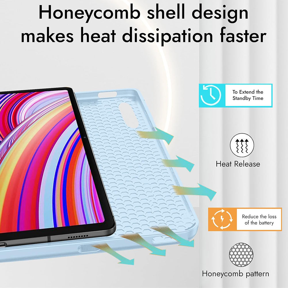 Husa de protectie tableta Techsuit Flex Trifold (with Pencil Holder) compatibil cu Xiaomi Redmi Pad Pro / Redmi Pad Pro 5G / Poco Pad, Albastru Cer