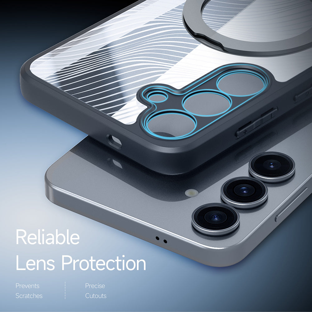 Husa de protectie Dux Ducis Aimo MagSafe Magnetic Stand compatibil cu Samsung Galaxy S25, Negru