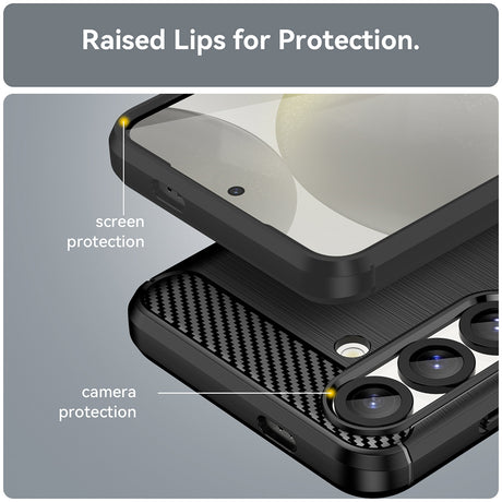 Husa de protectie Techsuit Carbon Silicone compatibil cu Samsung Galaxy S25 Plus, Negru