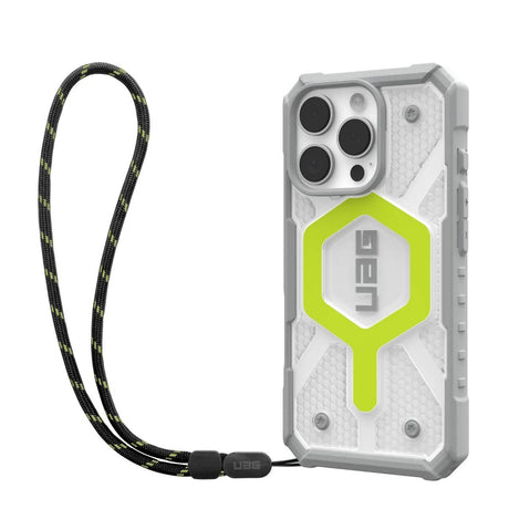 Husa de protectie UAG Pathfinder Clear MagSafe compatibil cu iPhone 16 Pro Max, Active Neon Lanyard