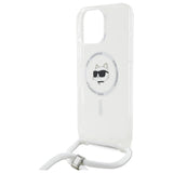 Husa de protectie Karl Lagerfeld IML Crossbody compatibil cu iPhone 16, Transparent