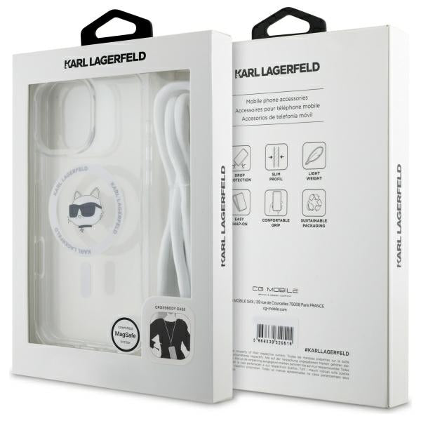 Husa de protectie Karl Lagerfeld IML Crossbody compatibil cu iPhone 16, Transparent