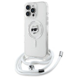 Husa de protectie Karl Lagerfeld IML Crossbody compatibil cu iPhone 16, Transparent