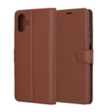 Husa de protectie Techsuit Leather Folio compatibil cu Samsung Galaxy A06, Maro