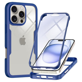 Folie de protectie Techsuit ColorVerse 360 Series + compatibil cu iPhone 16 Pro Max, Albastru
