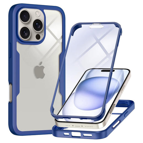 Folie de protectie Techsuit ColorVerse 360 Series + compatibil cu iPhone 16 Pro Max, Albastru