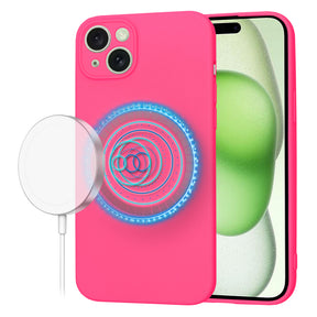 Husa de protectie Techsuit SoftFlex MagSafe compatibil cu iPhone 15 Plus, Roz Intens