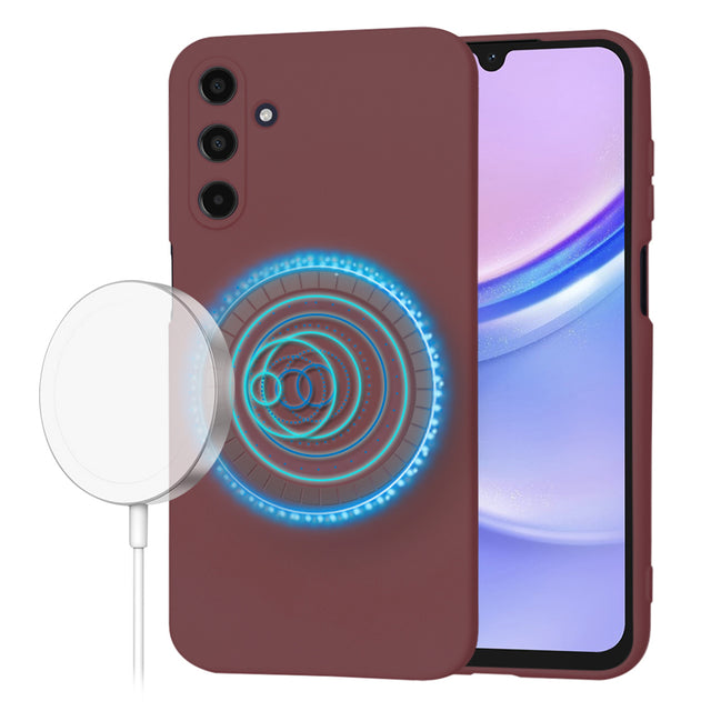 Husa de protectie Techsuit SoftFlex MagSafe compatibil cu Samsung Galaxy A15 4G / A15 5G, Plum Red