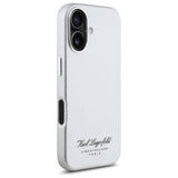 Husa de protectie Karl Lagerfeld Hardcase Leather Hotel (KLHCP16SPGWCMKHG) compatibil cu iPhone 16, Gri Rsg