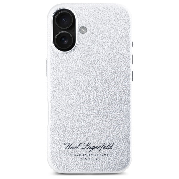Husa de protectie Karl Lagerfeld Hardcase Leather Hotel (KLHCP16SPGWCMKHG) compatibil cu iPhone 16, Gri Rsg