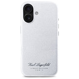 Husa de protectie Karl Lagerfeld Hardcase Leather Hotel (KLHCP16SPGWCMKHG) compatibil cu iPhone 16, Gri Rsg