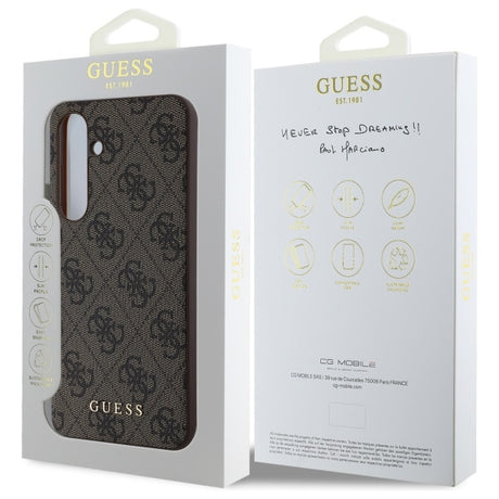 Husa de protectie Guess Hardcase 4G Classic (GUHCS24FEG4GFBR) compatibil cu Samsung Galaxy S24 FE, Maro