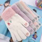Techsuit Gloves (ST0011), from Mink Fur, Size 21cm, Roz