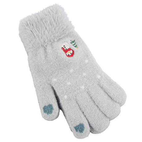 Techsuit Gloves (ST0011), from Mink Fur, Size 21cm, Albastru