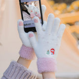 Techsuit Gloves (ST0011), from Mink Fur, Size 21cm, Albastru