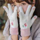 Techsuit Gloves (ST0011), from Mink Fur, Size 21cm, Albastru
